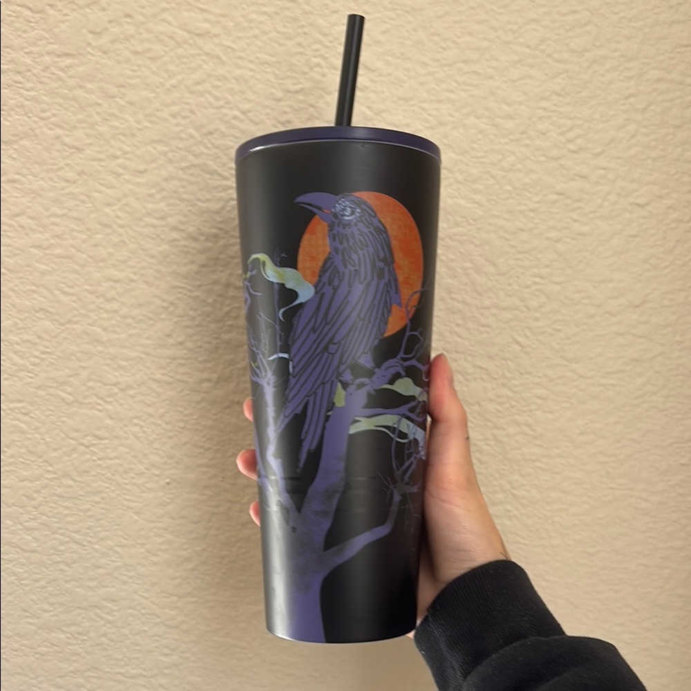 Starbucks Halloween 2022 Crow and Moon Tumbler